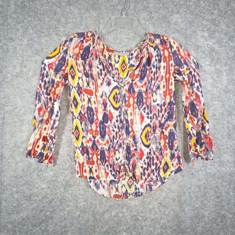Daniel Rainn Women's Long Sleeve  Pullover Career Casual Blouse Multi Color XS